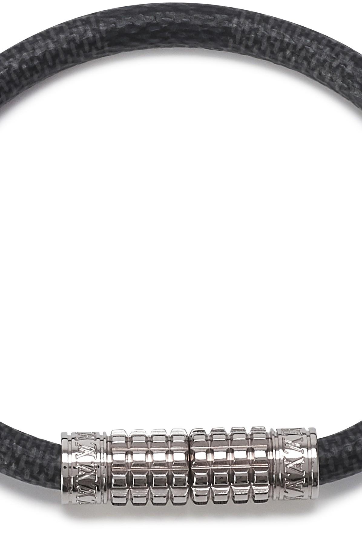 Louis Vuitton Damier Chain Bracelet Graphite Silver/Black
