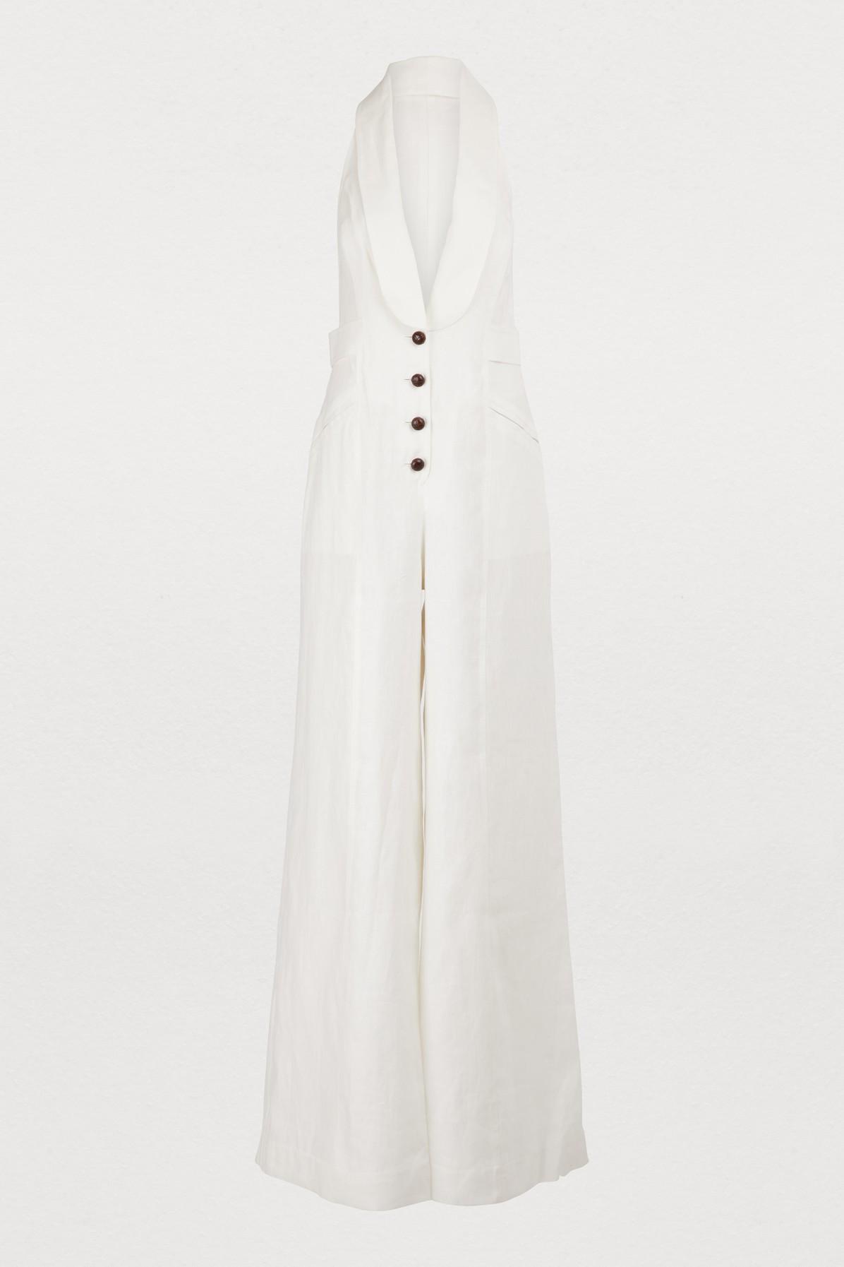 zimmermann corsage linen jumpsuit