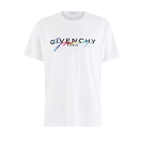 Givenchy Rainbow Logo T-shirt in White for Men - Lyst