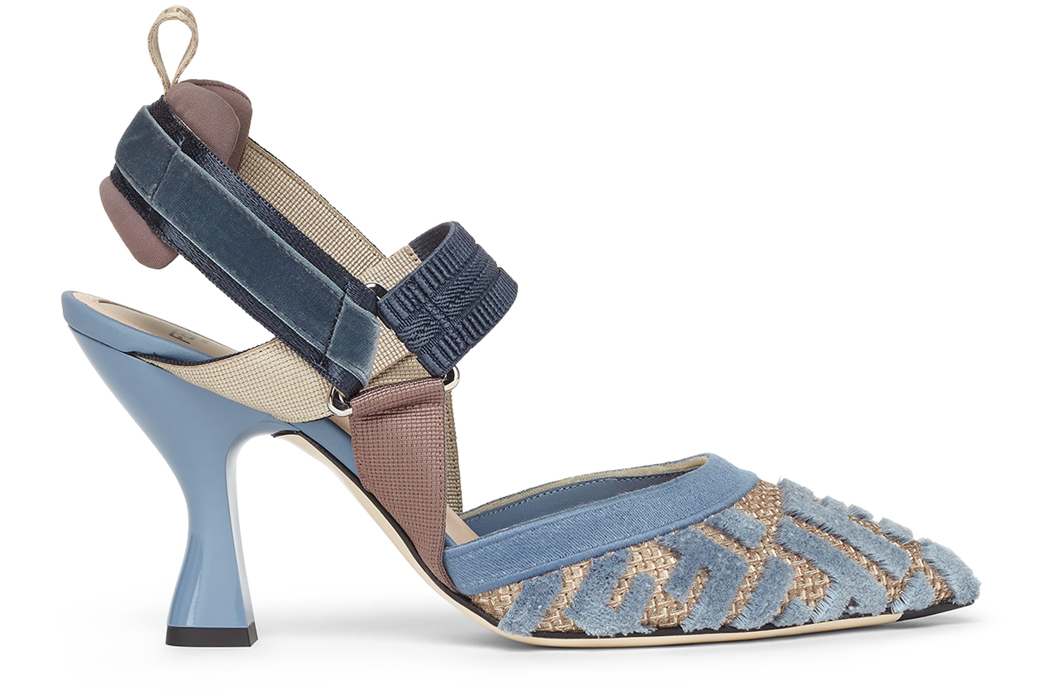 Fendi Colibrì Slingbacks in Blue | Lyst