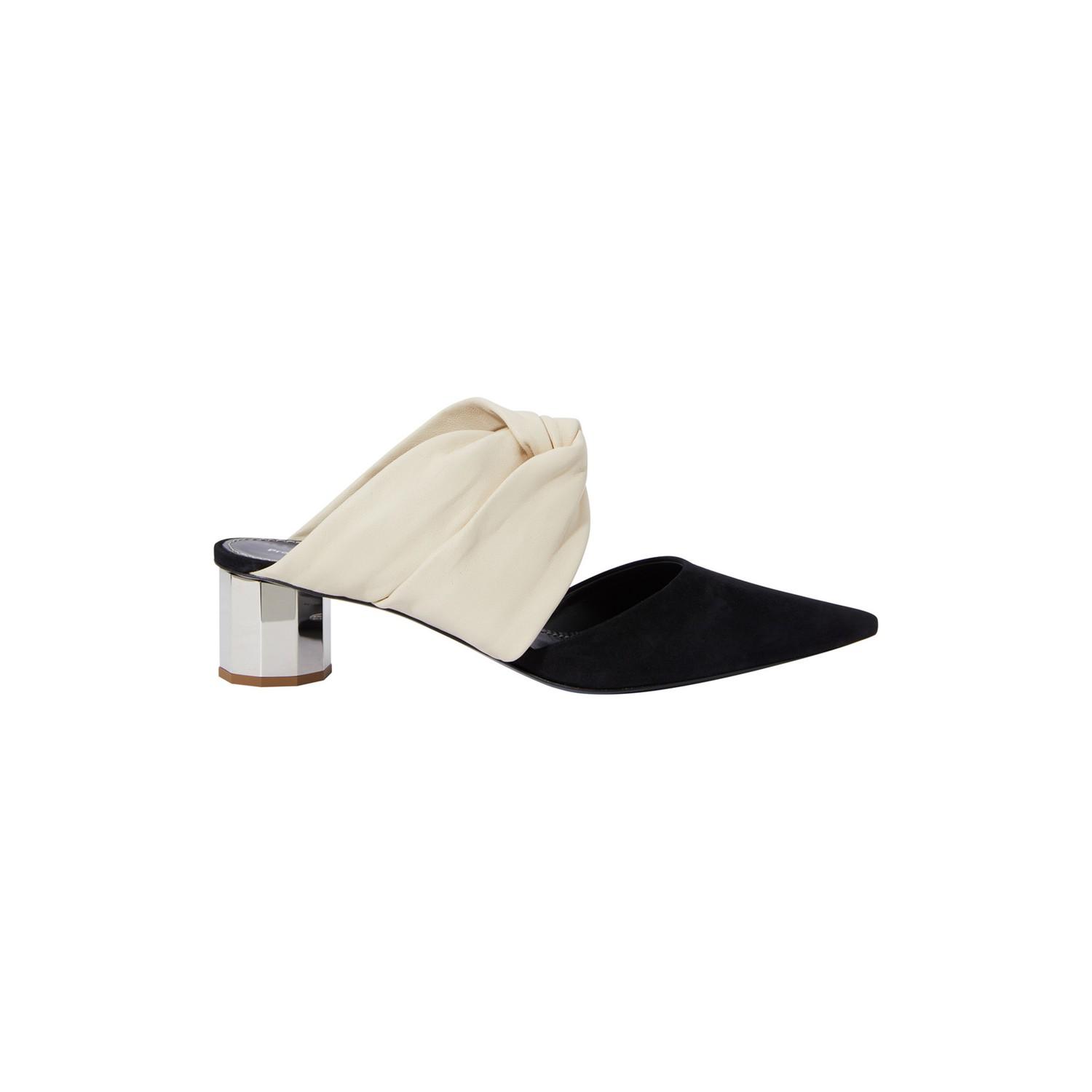 cream mules heels
