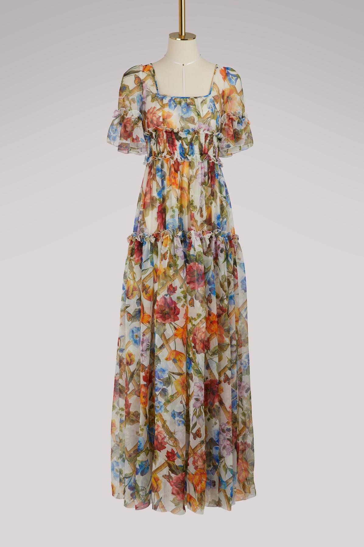 Dolce \u0026 Gabbana Bamboo Print Silk Dress 