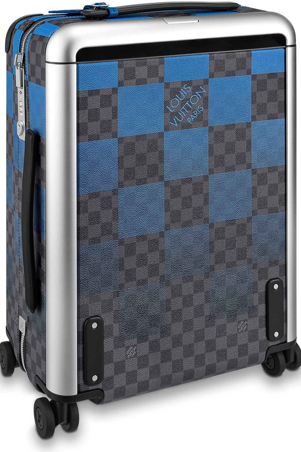 Louis Vuitton Blue Monogram Horizon 55 Luggage used by Lionel