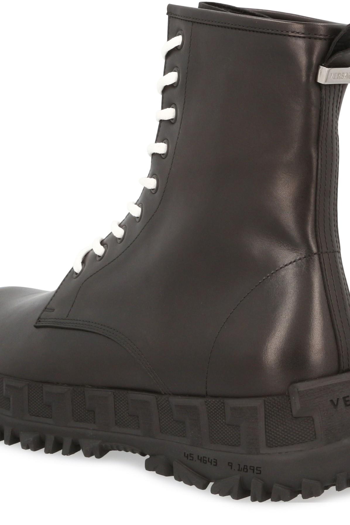 versace lace up boots