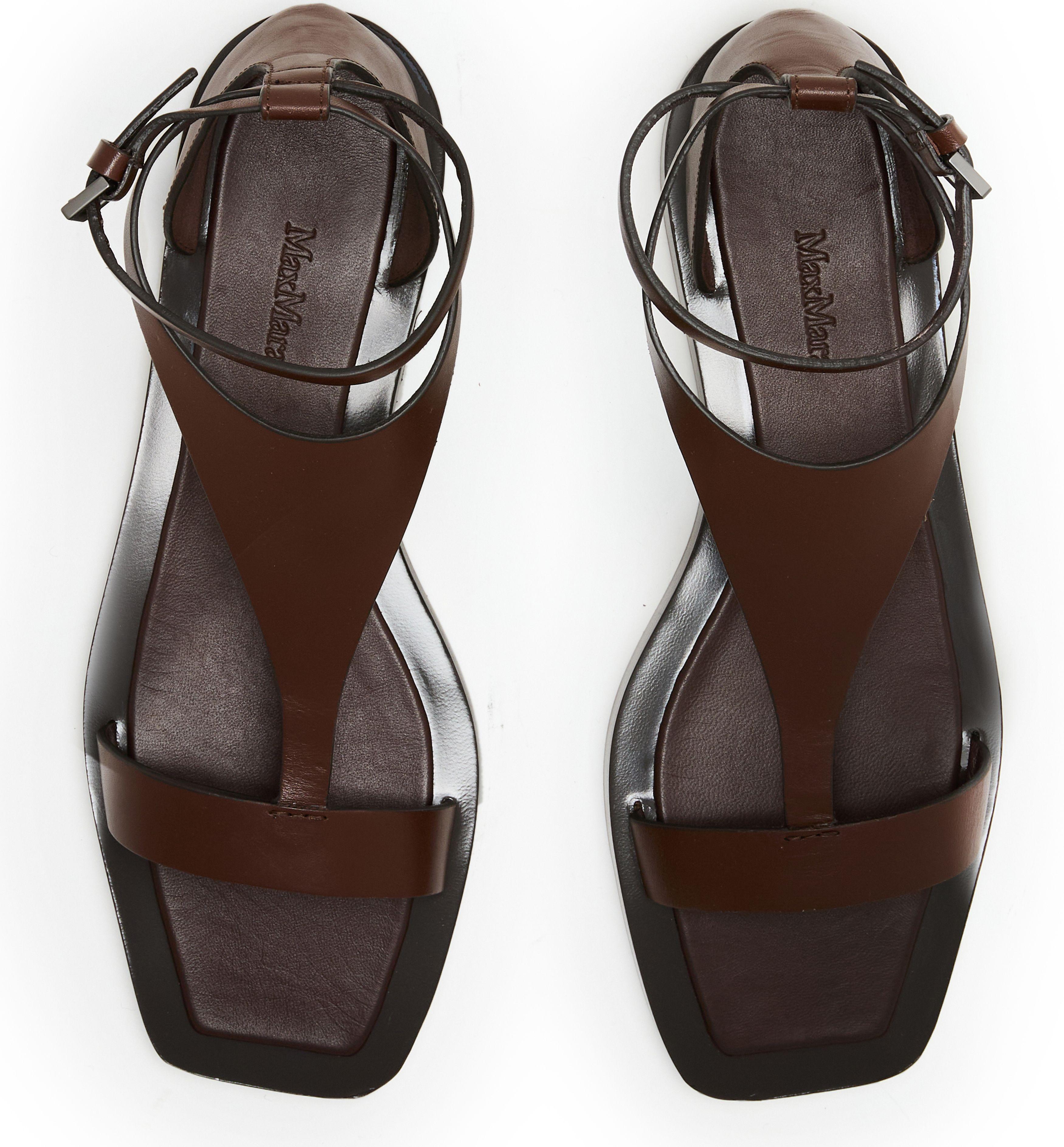 VIP【関税送料無料】希少 MAX MARA BROWN VERAFLAT SANDALS Max Mara Velaflat Sandals in Brown | Lyst