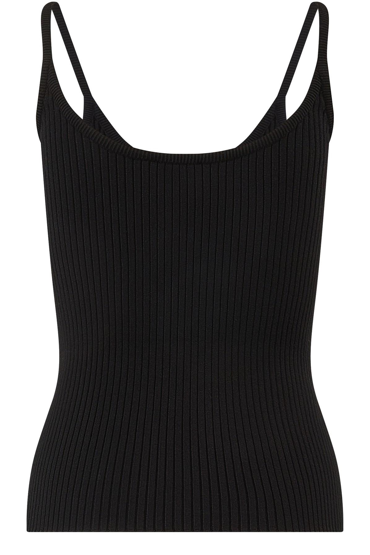 Courreges Synthetic Knit Tank Top in Black | Lyst