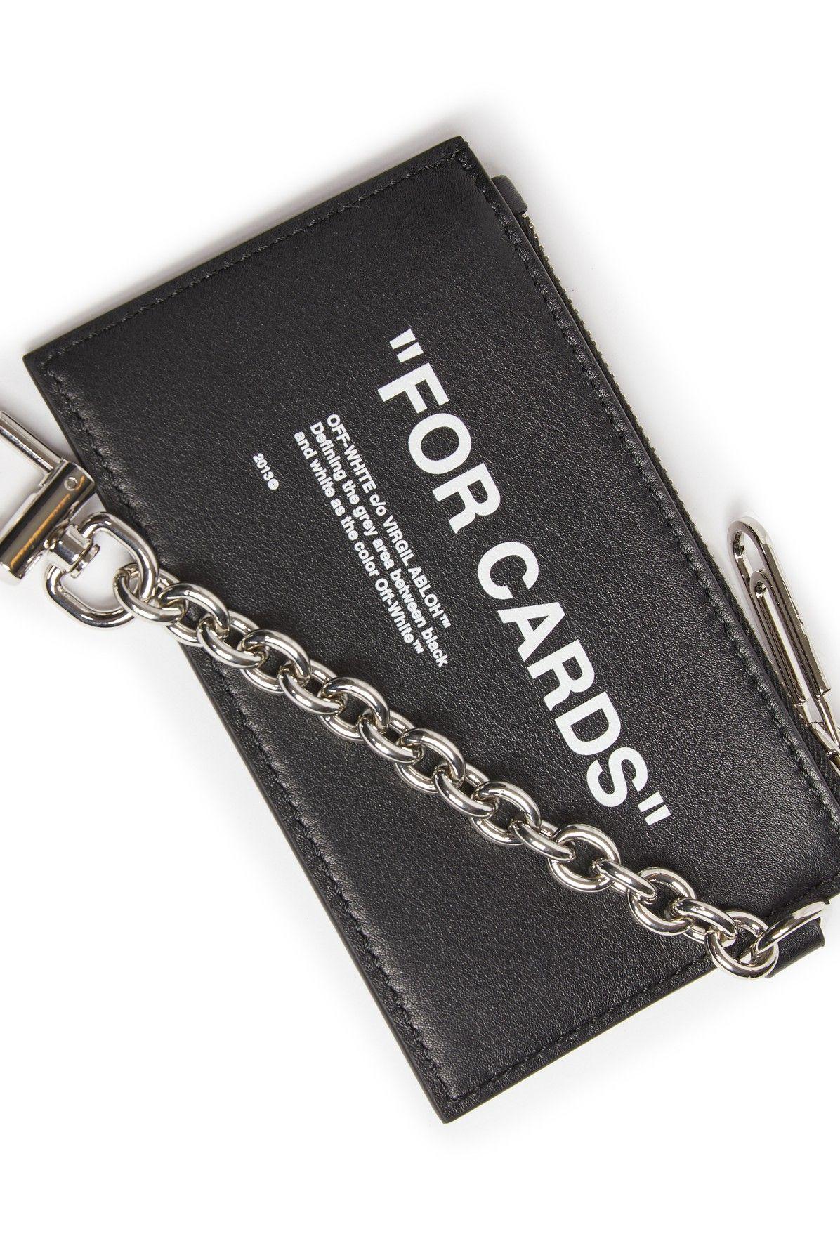 off white black quote card holder
