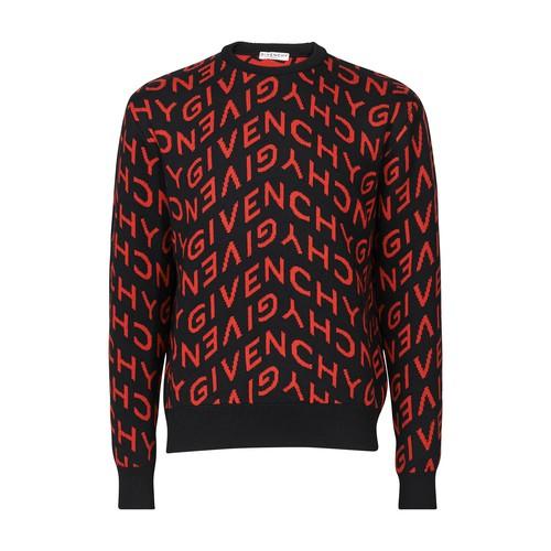 Givenchy Logo Allover Pullover in Red for Men - Lyst