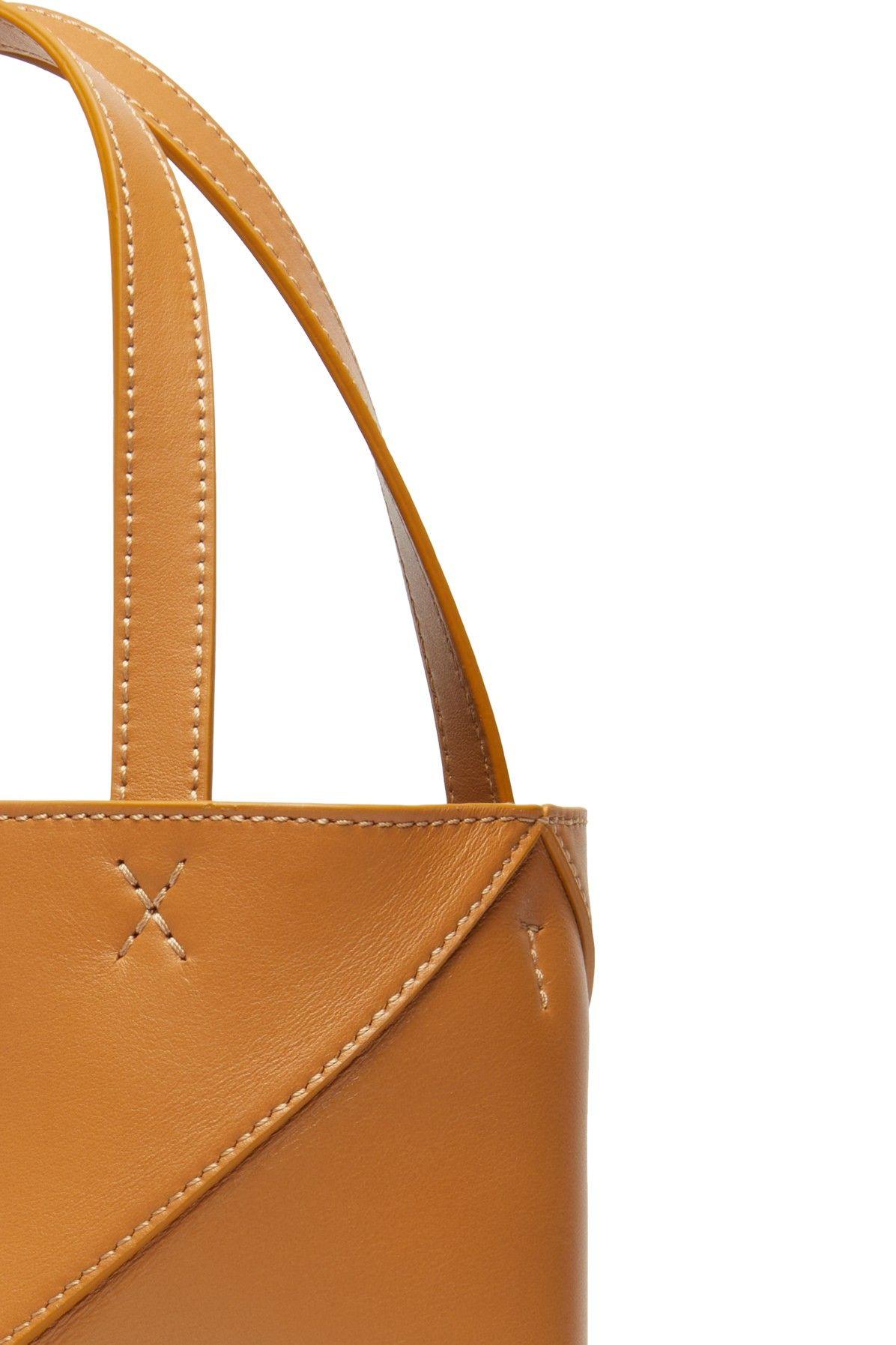 Puzzle Fold Mini Leather Tote Bag in Brown - Loewe