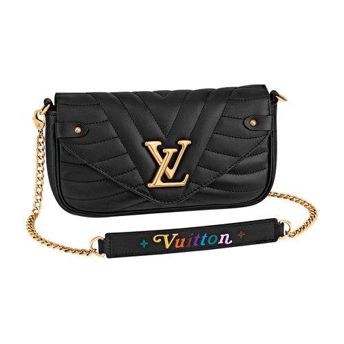 Louis+Vuitton+New+Wave+Chain+Crossbody+PM+Black+Leather for sale online