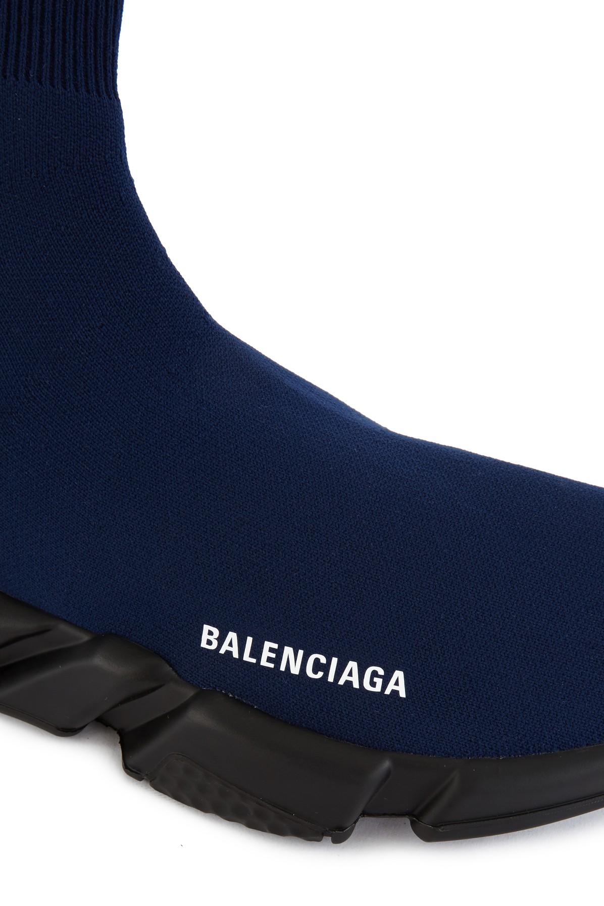 Balenciaga Speed Sock Logo Trainers in Navy (Blue) for Men - Lyst