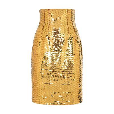 Dolce and gabbana gold sequin skirt sale
