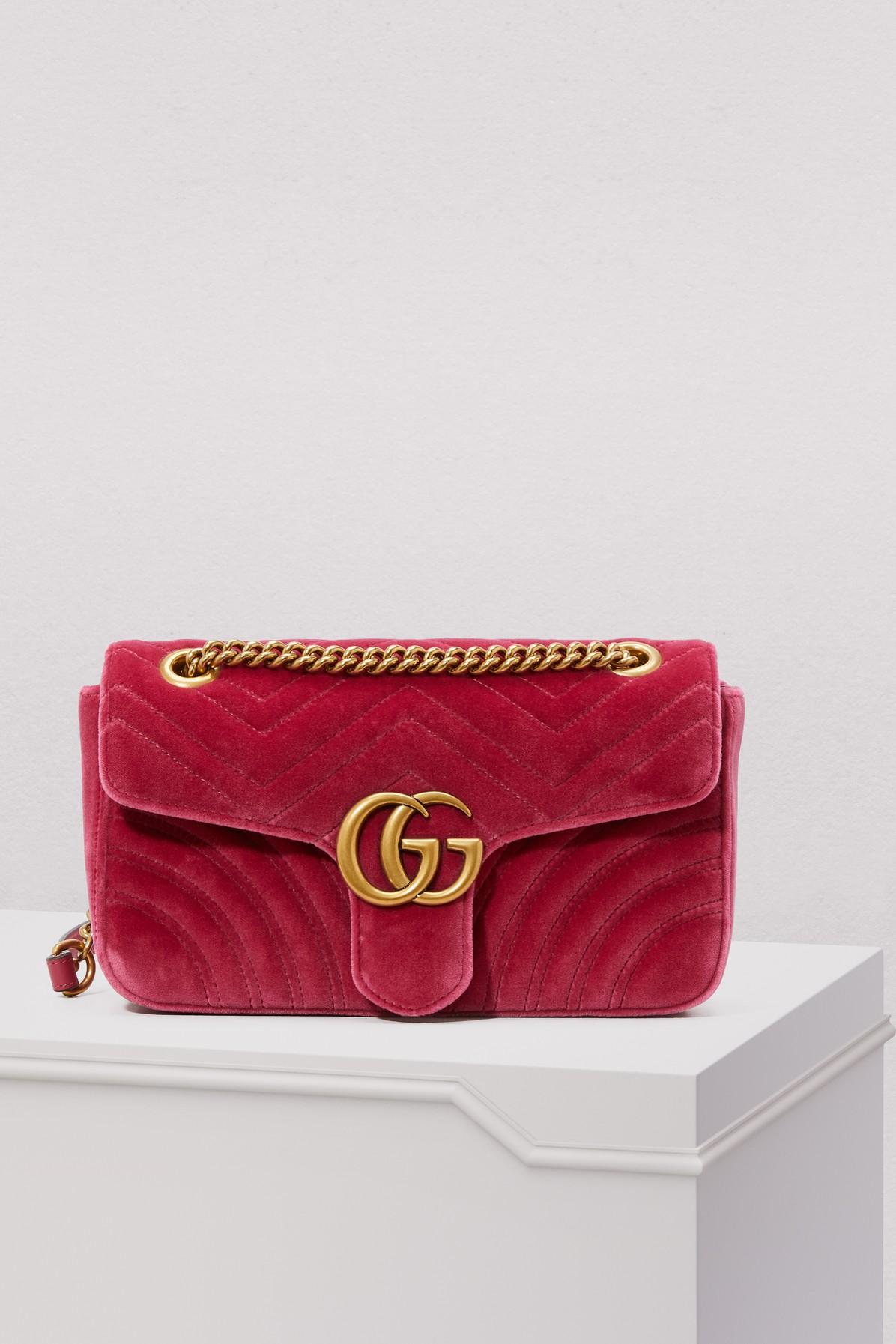 Gucci GG Marmont Velvet Shoulder Bag in Pink Save 11 Lyst