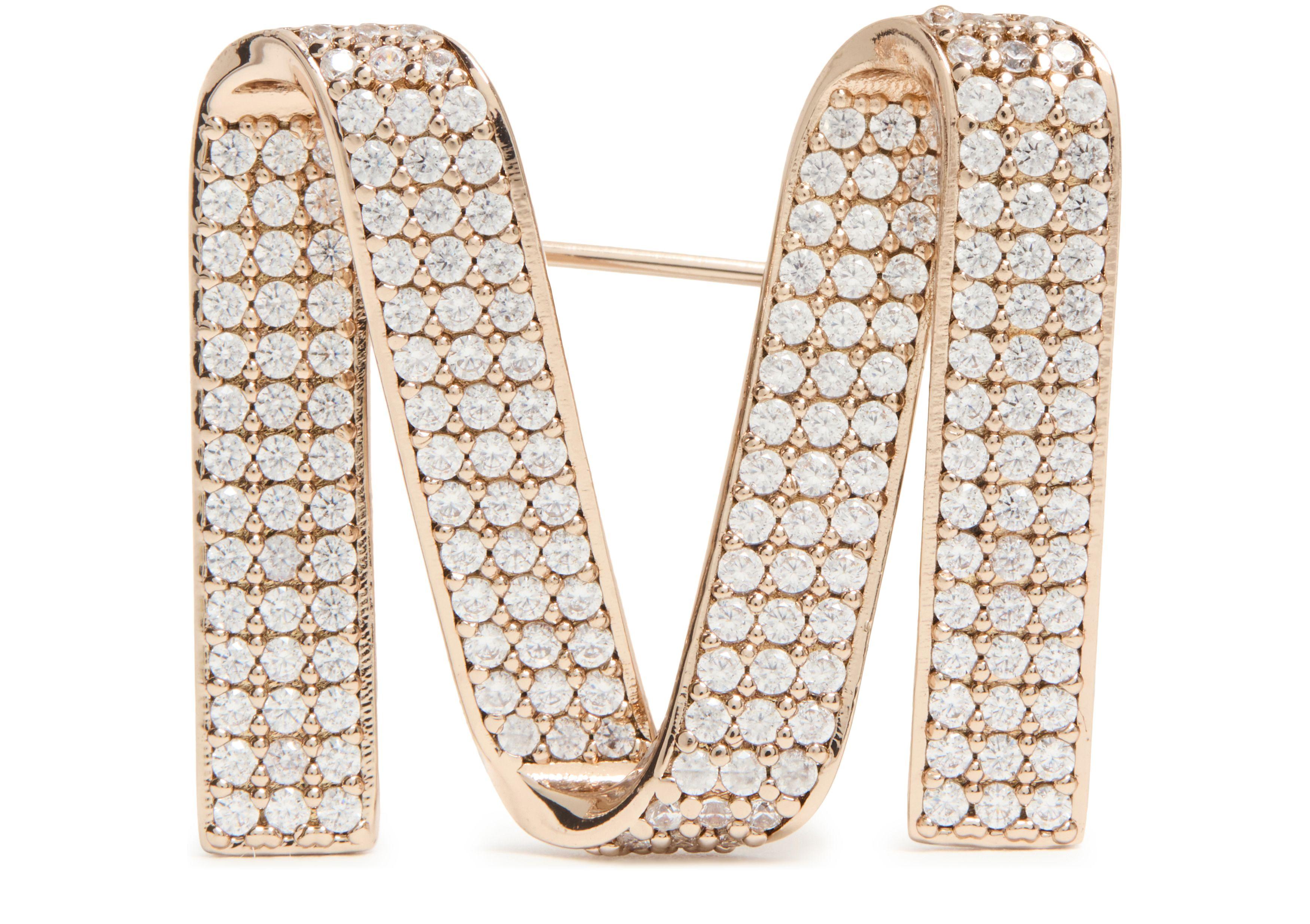 関税込◆Max Mara◆Mブローチ BROOCHES Max Mara Crystal-embellished Brooch In Metallic | ModeSens