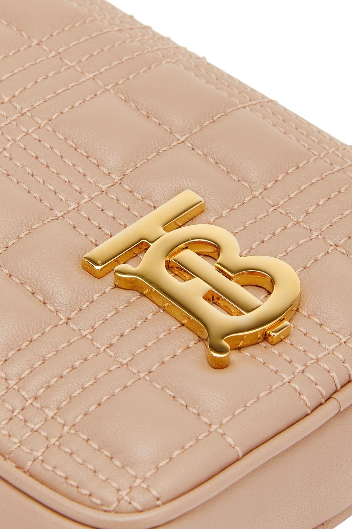 BURBERRY: Lola shoulder bag in quilted leather with TB monogram - Camel