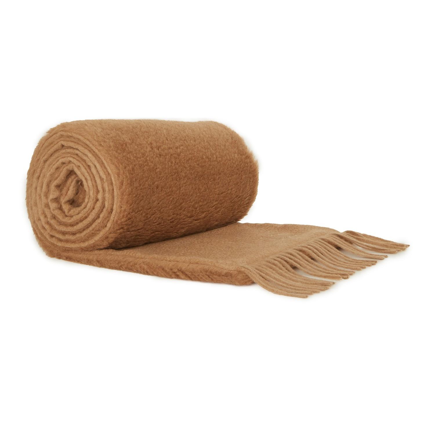 Max Mara Camel Wool Scarf in Natural - Lyst