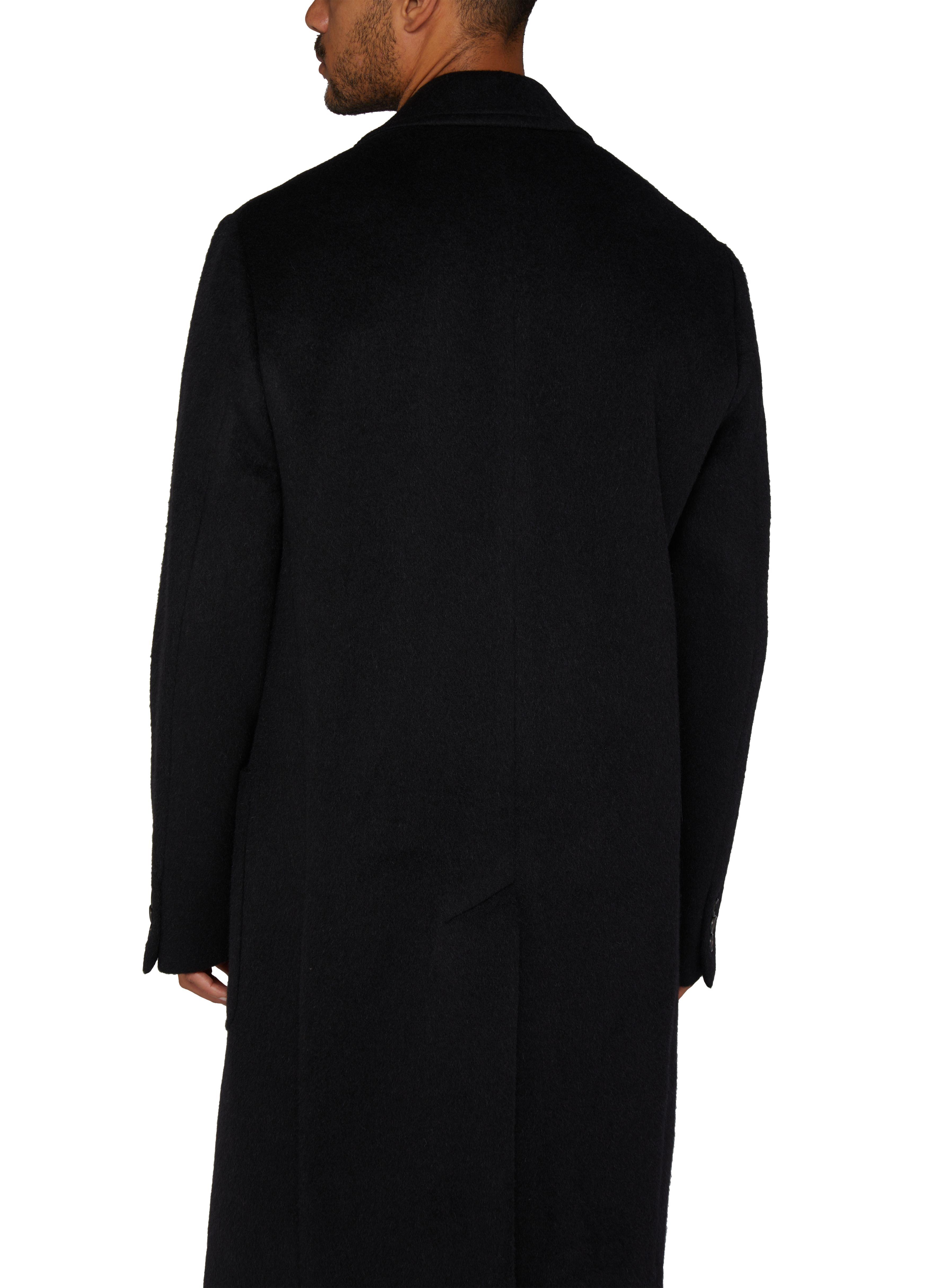 Emporio Armani Three Quarter Length Coat in Black for Men Lyst
