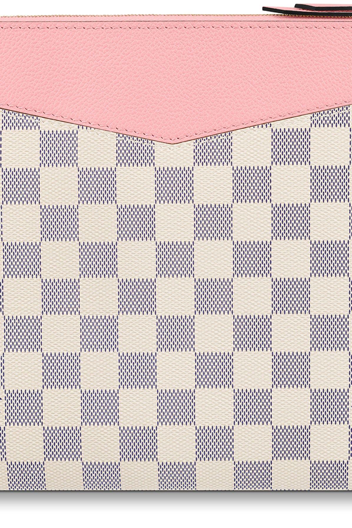 Louis Vuitton Damier Azur Pink Daily Pouch Zip Porfolio Clutch