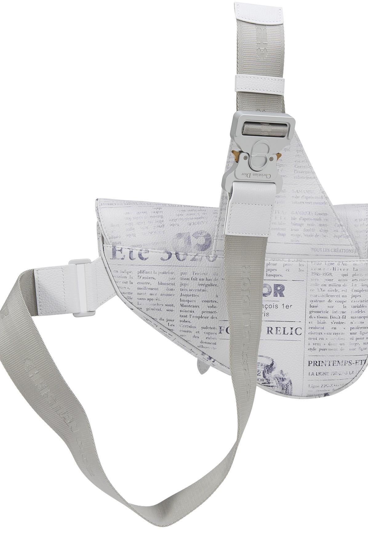 Dior Printed Calfskin And Daniel Arsham Saddle Bag in White for Men | Lyst