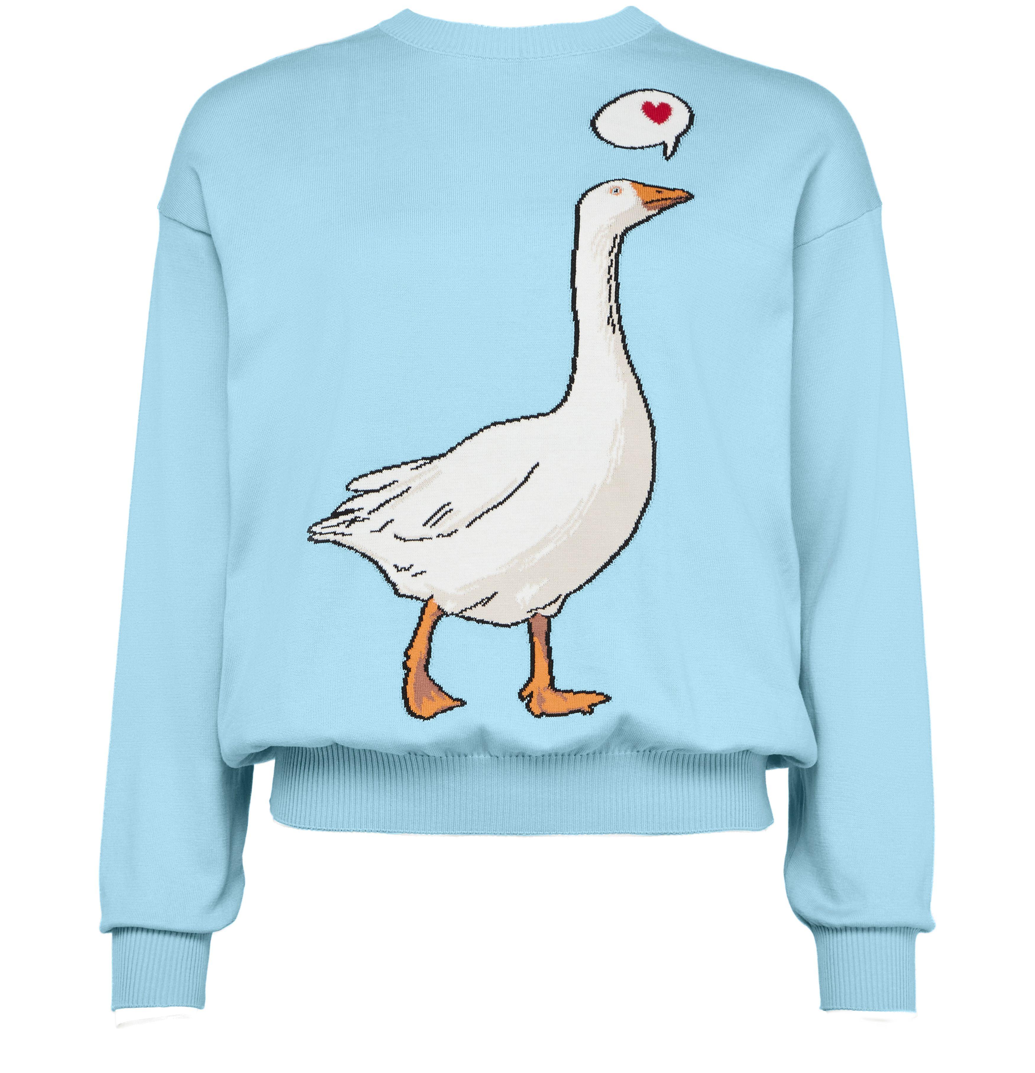 Moschino Goose-Motif Sweater in Blue | Lyst
