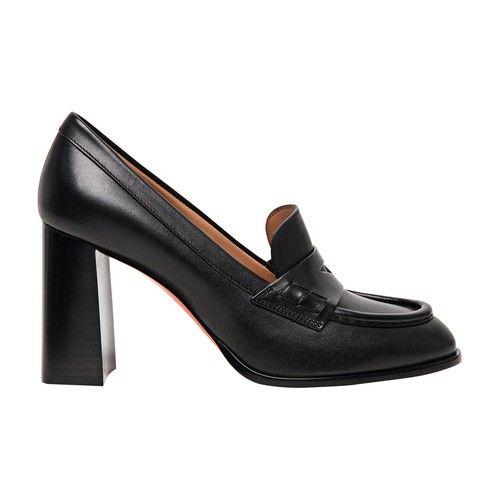 Santoni Leather High-heel Pumps in Black | Lyst