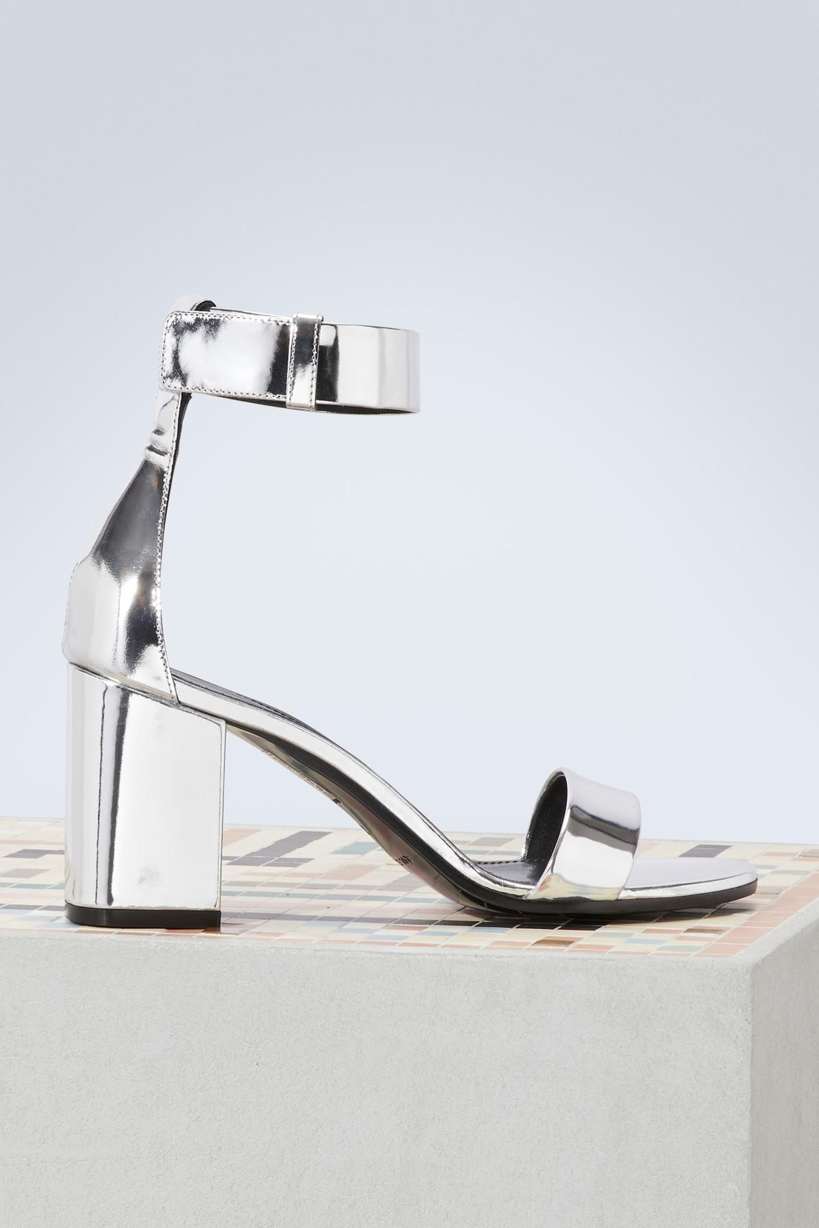 Balenciaga Heels Sandals in Silver 