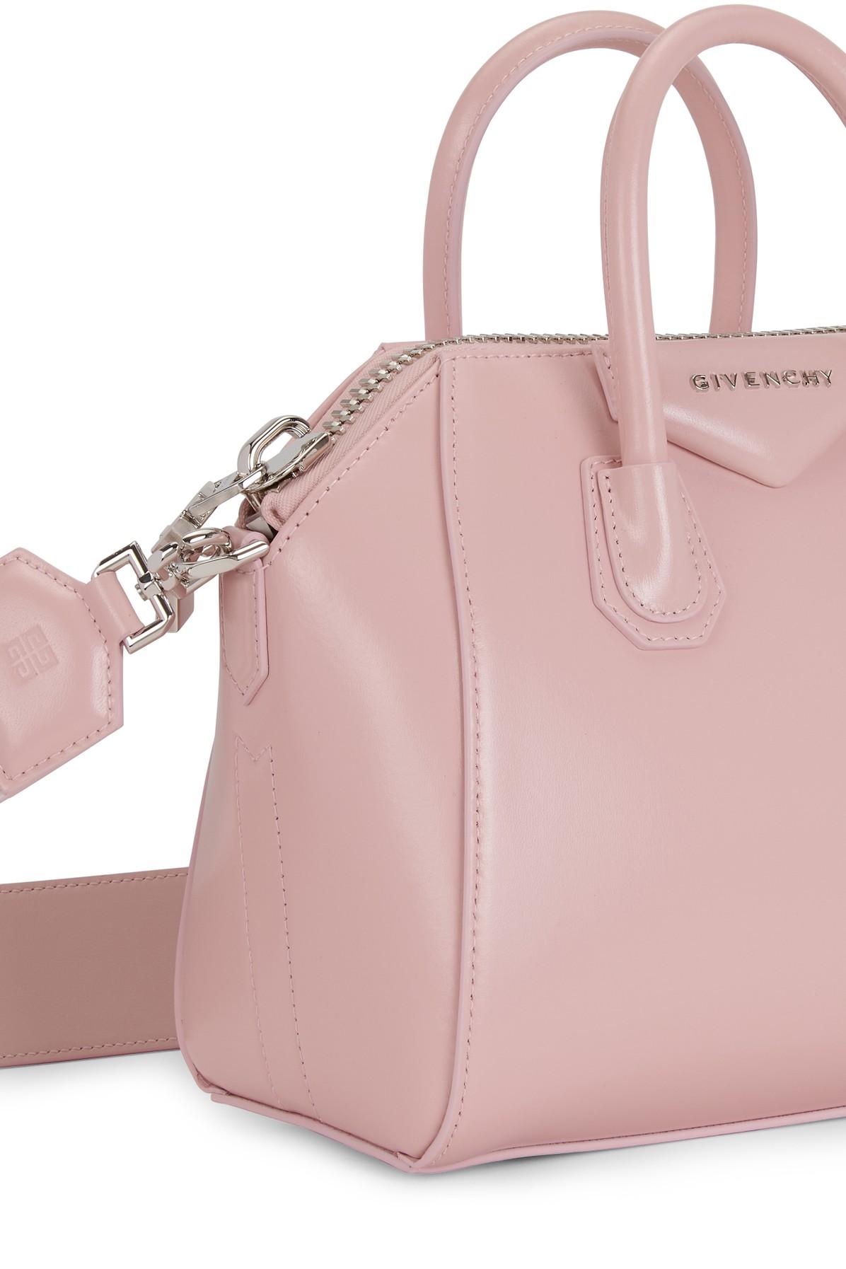 Givenchy Min Antigona Bag With Tag Effect Heart Print in Pink | Lyst