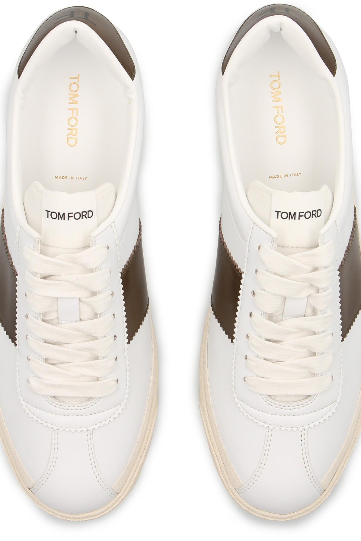 Tom Ford Leather Low-top Sneakers in White_military (White) for 