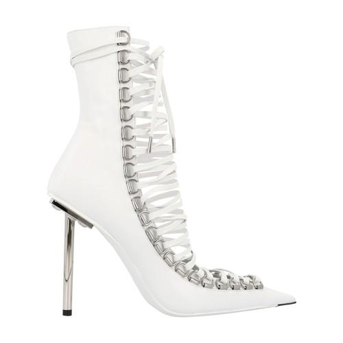 Balenciaga Corset Heeled Boots in White | Lyst