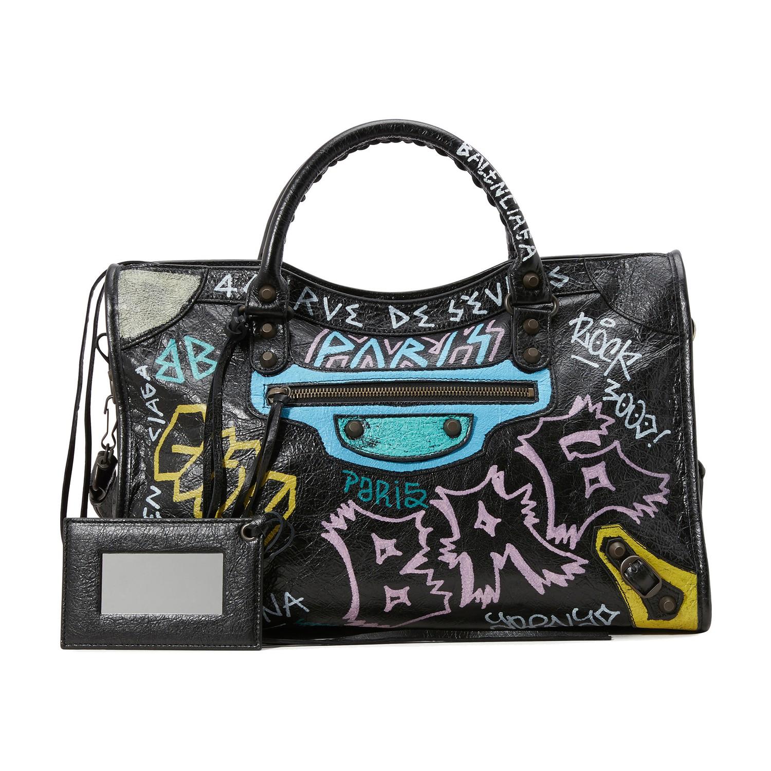 Balenciaga City Graffiti Handbag in Black | Lyst Australia