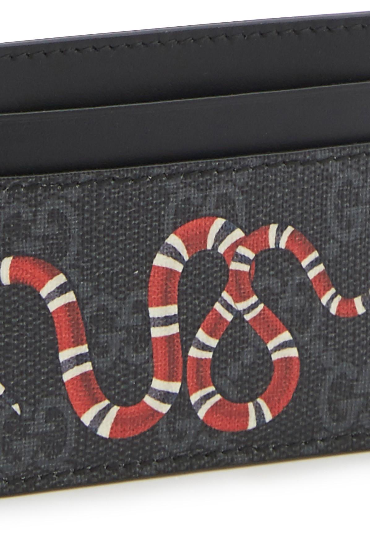 Gucci Canvas Kingsnake Print GG Supreme Card Case in Nero (Black) for Men -  Save 53% - Lyst