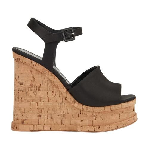 Damen Schuhe Absätze Sandalen mit Keilabsatz HAUS OF HONEY 140mm Hohe Plateauschuhe Aus Satin lust Bead in Schwarz 