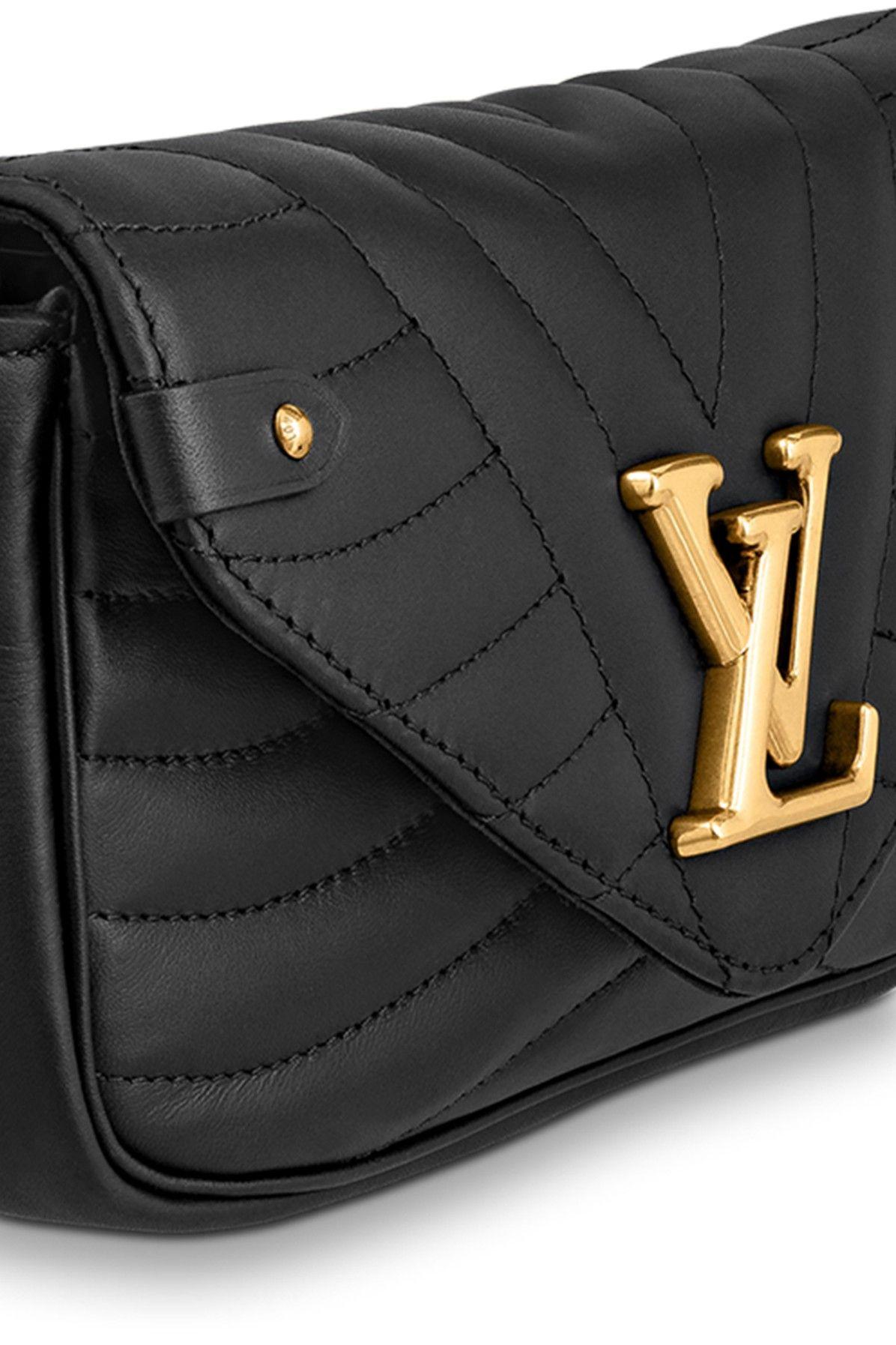 Louis Vuitton New Wave Chain Pochette Quilted Leather Black 1289091