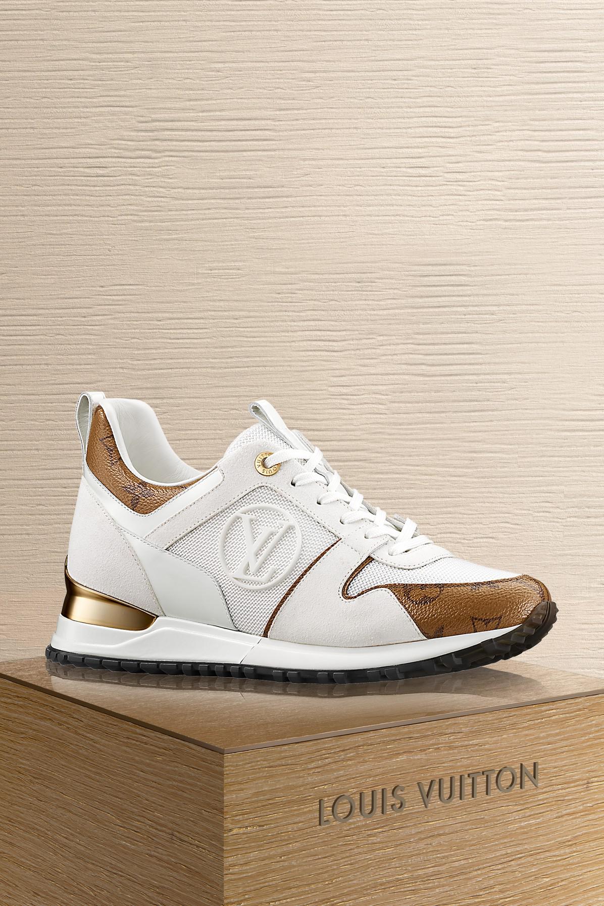 Louis Vuitton Suede Run Away Trainer in White - Lyst