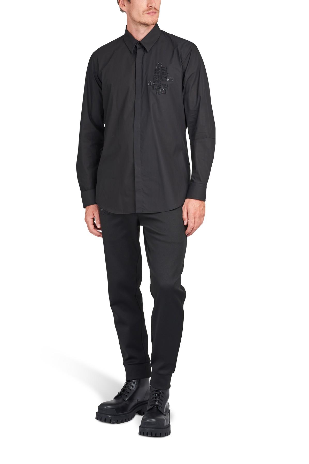 Fendi Ff Strass Long Sleeves Shirt in Black for Men - Lyst