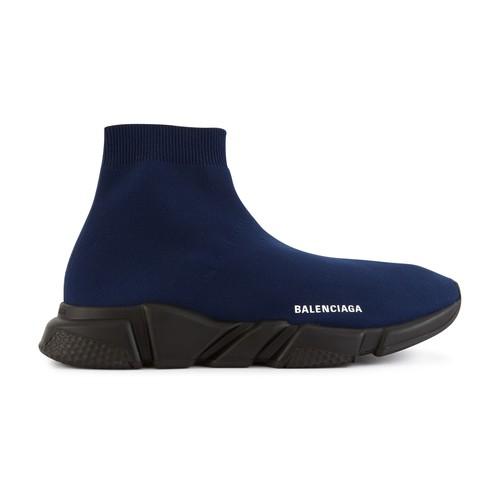 Balenciaga Speed Sock Logo Trainers in Navy (Blue) for Men | Lyst