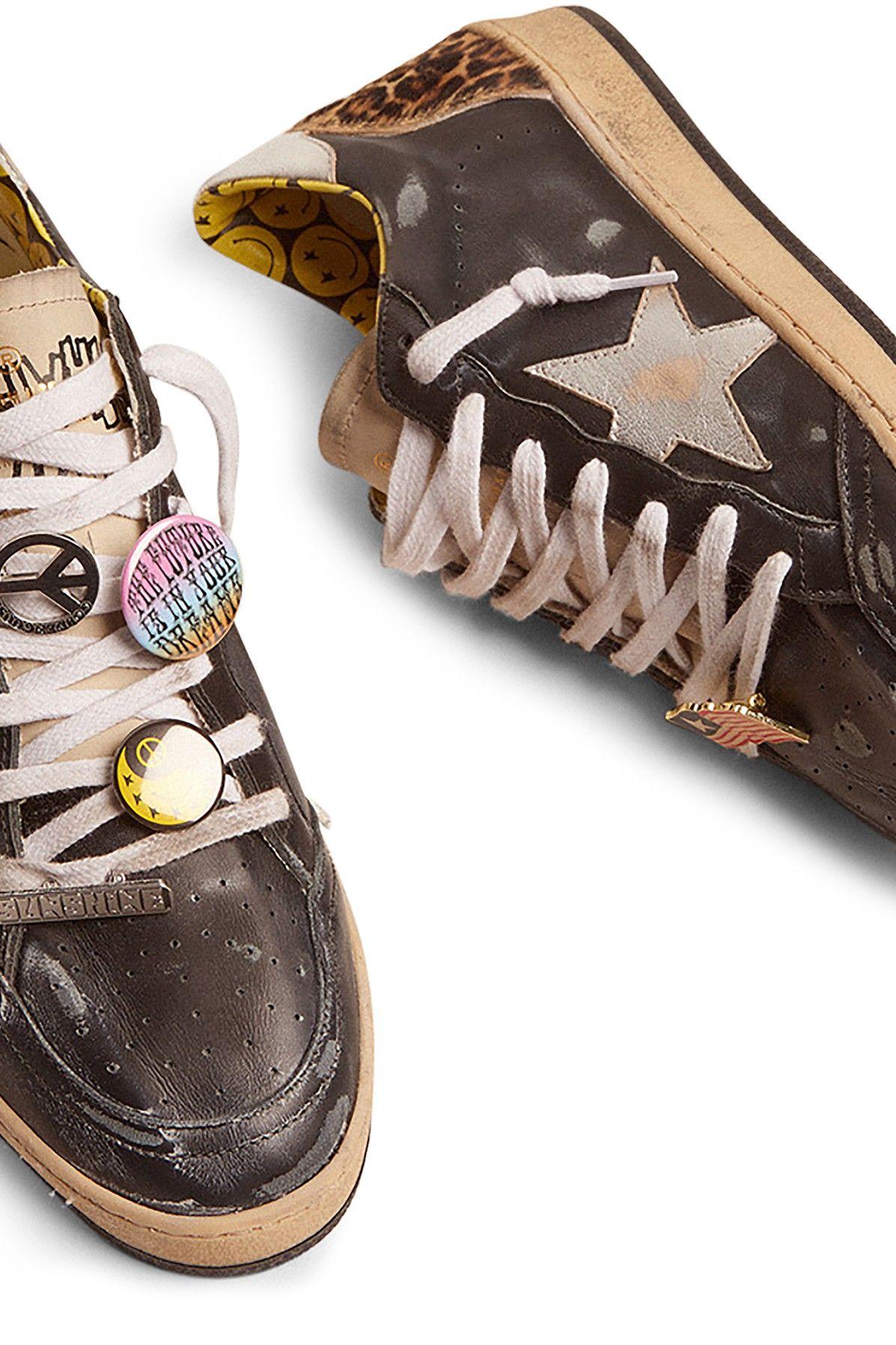 Golden Goose Ball Star Leather Sneakers With Laminated Star Limited Edition  in Brown for Men | Lyst