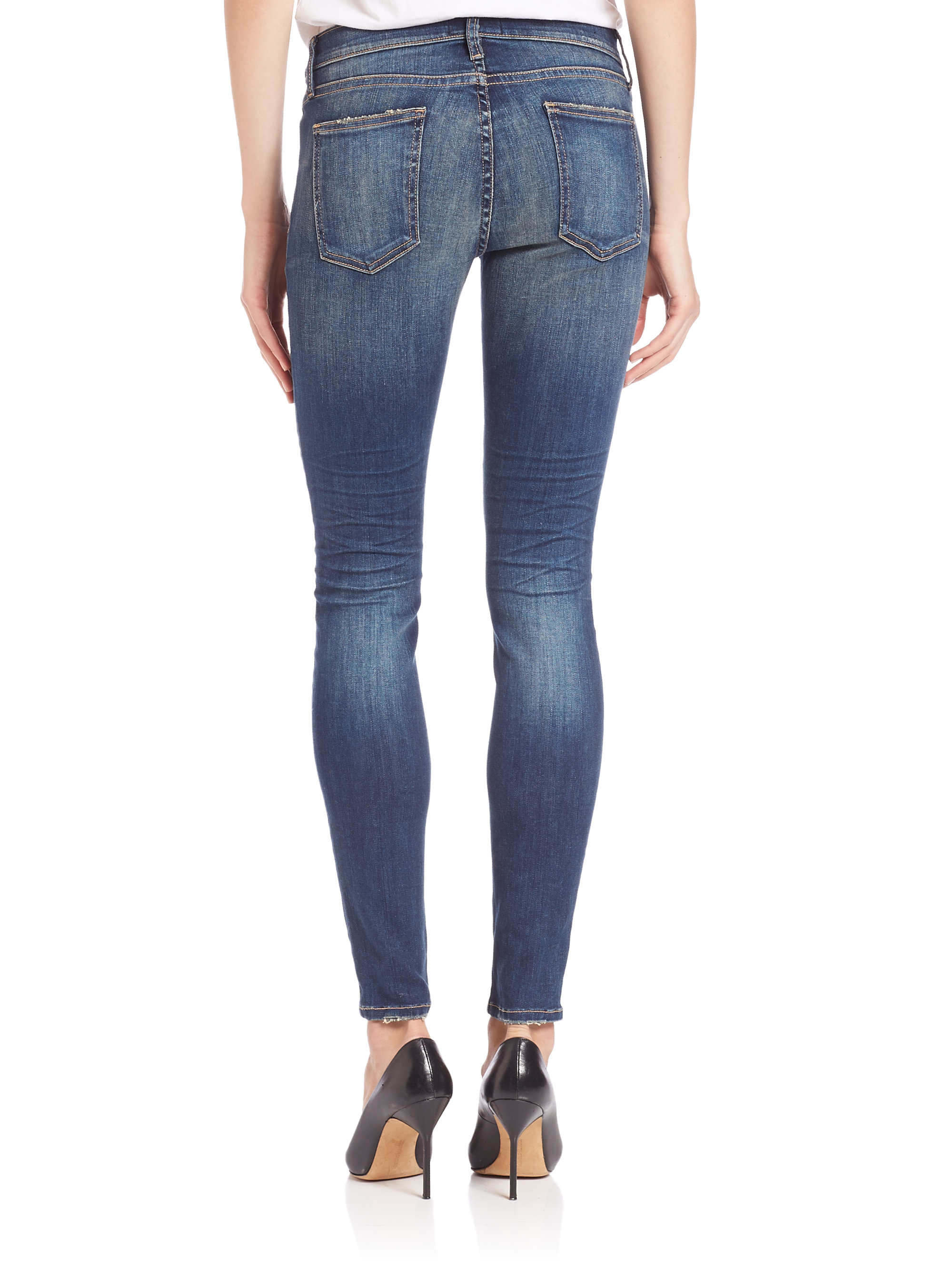 Lyst - Current/Elliott The Ankle Skinny Jeans in Blue