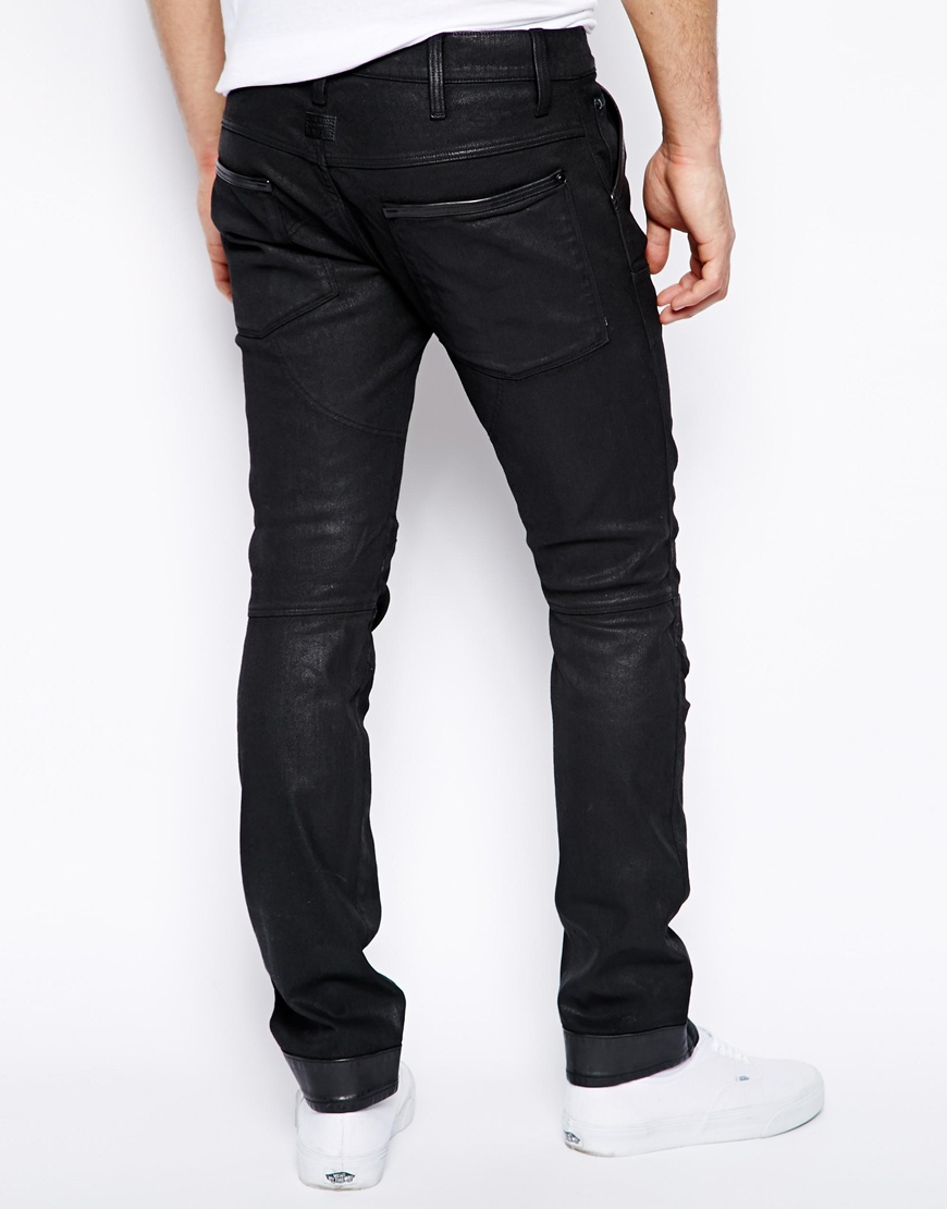 G-Star RAW G Star Jeans Elwood Wood 3d Super Slim Leather Detail in ...