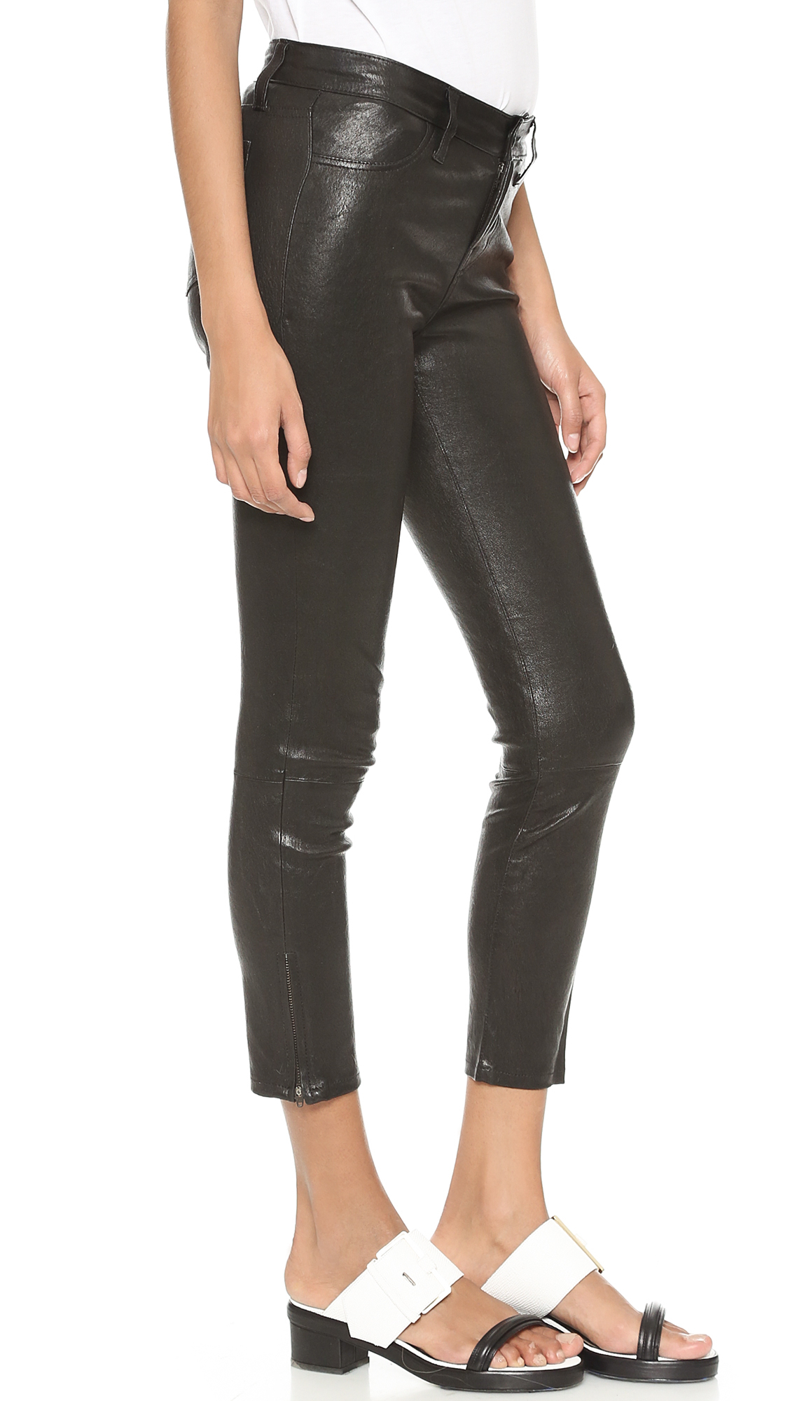 J Brand Leather Pants in Black - Lyst