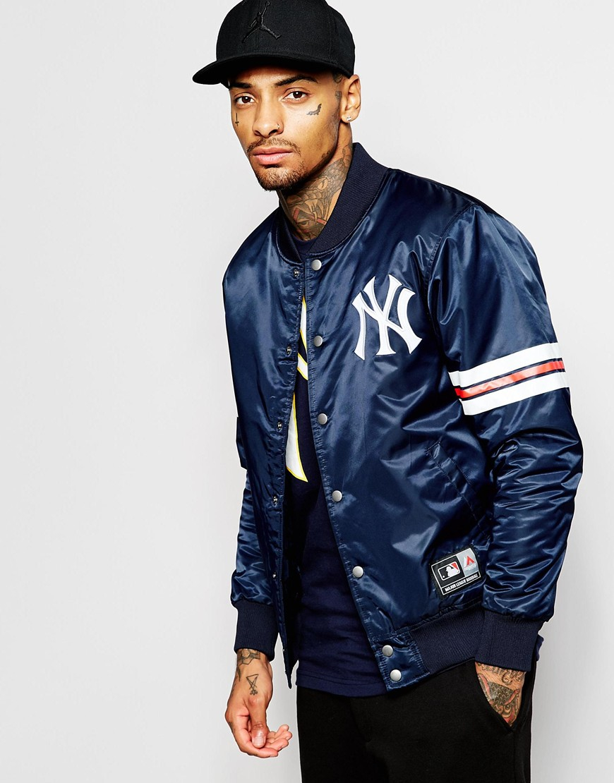 yankees satin bomber jacket