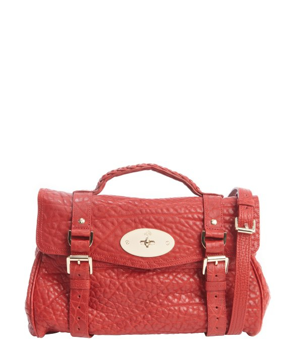 Lyst Mulberry Poppy Red Pebbled Leather Alexa Satchel Bag In Gallery