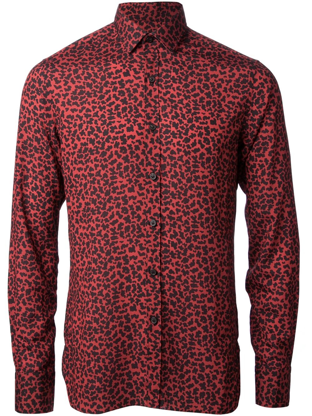 Red and black sales leopard print blouse