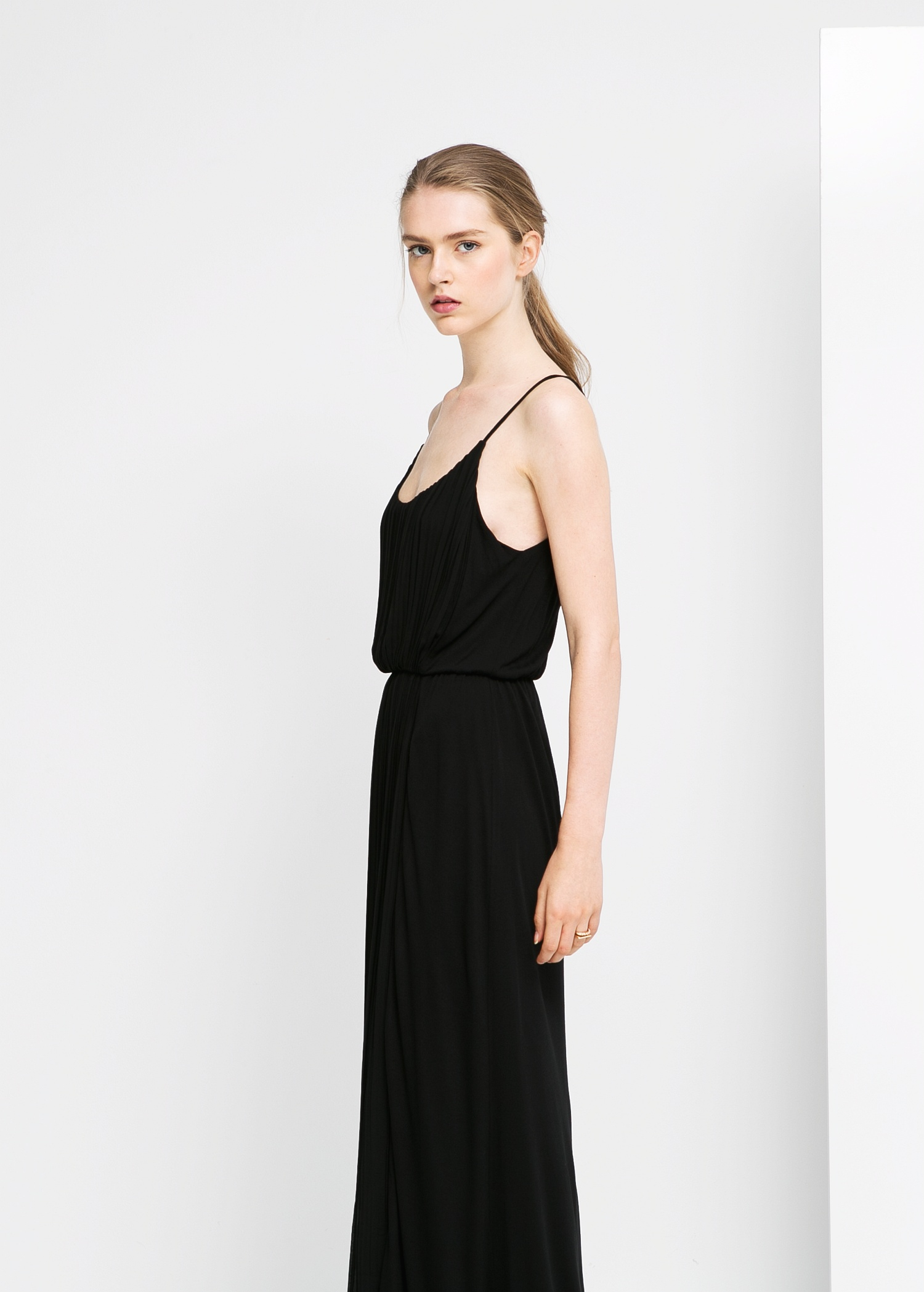 mango long black dress