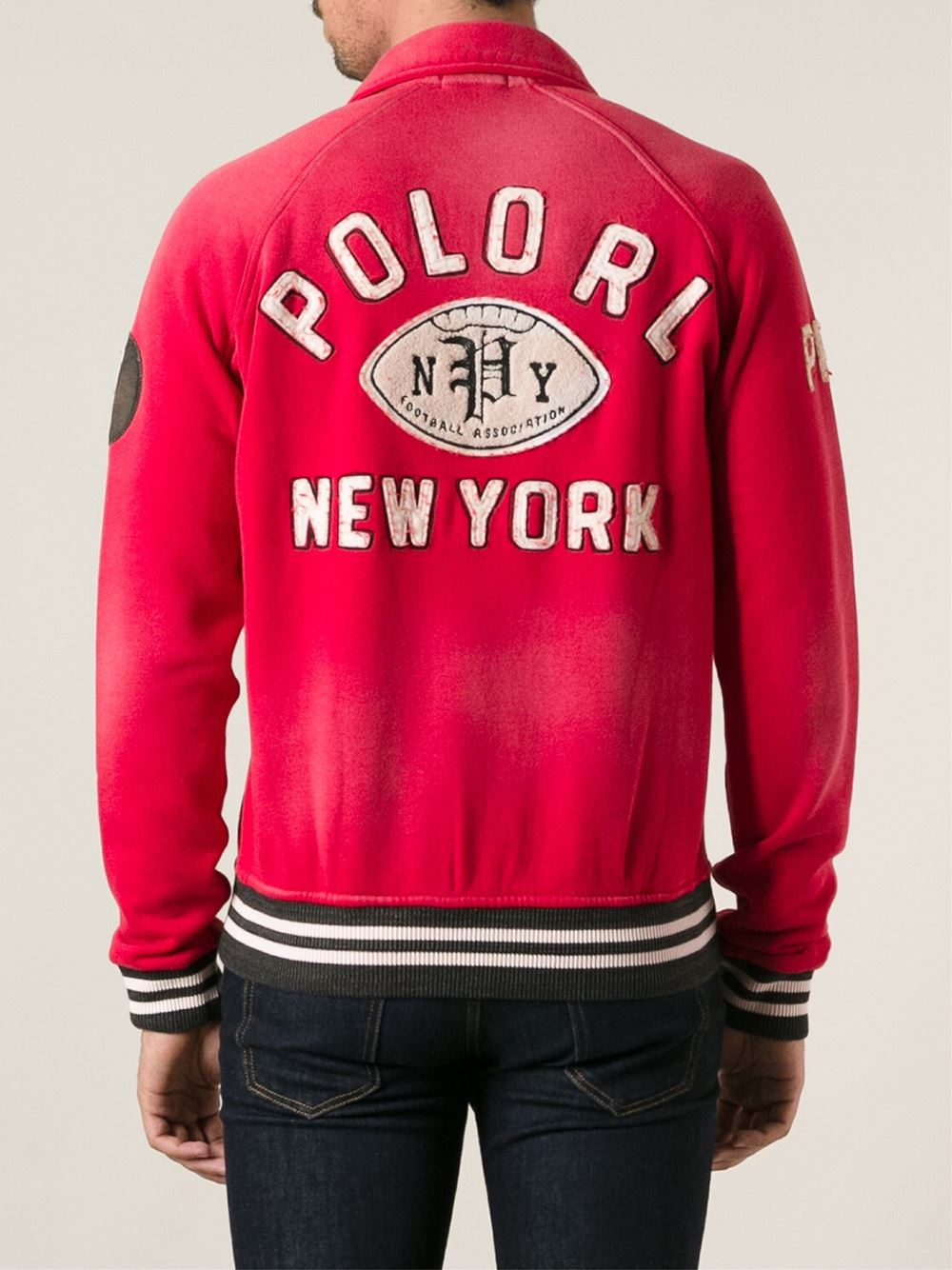 Polo Ralph Lauren Indian Patch Baseball Jacket in Red for Men | Lyst