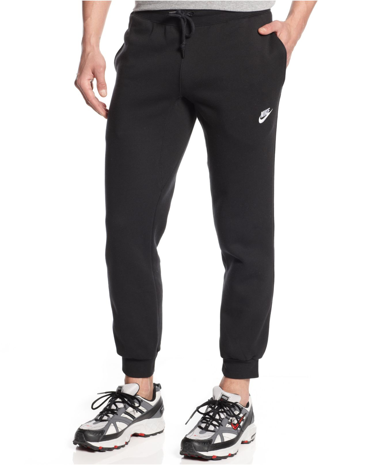 Nike Fleece Men's Aw77 Cuffed Joggers in Black/White (Black) for Men | Lyst