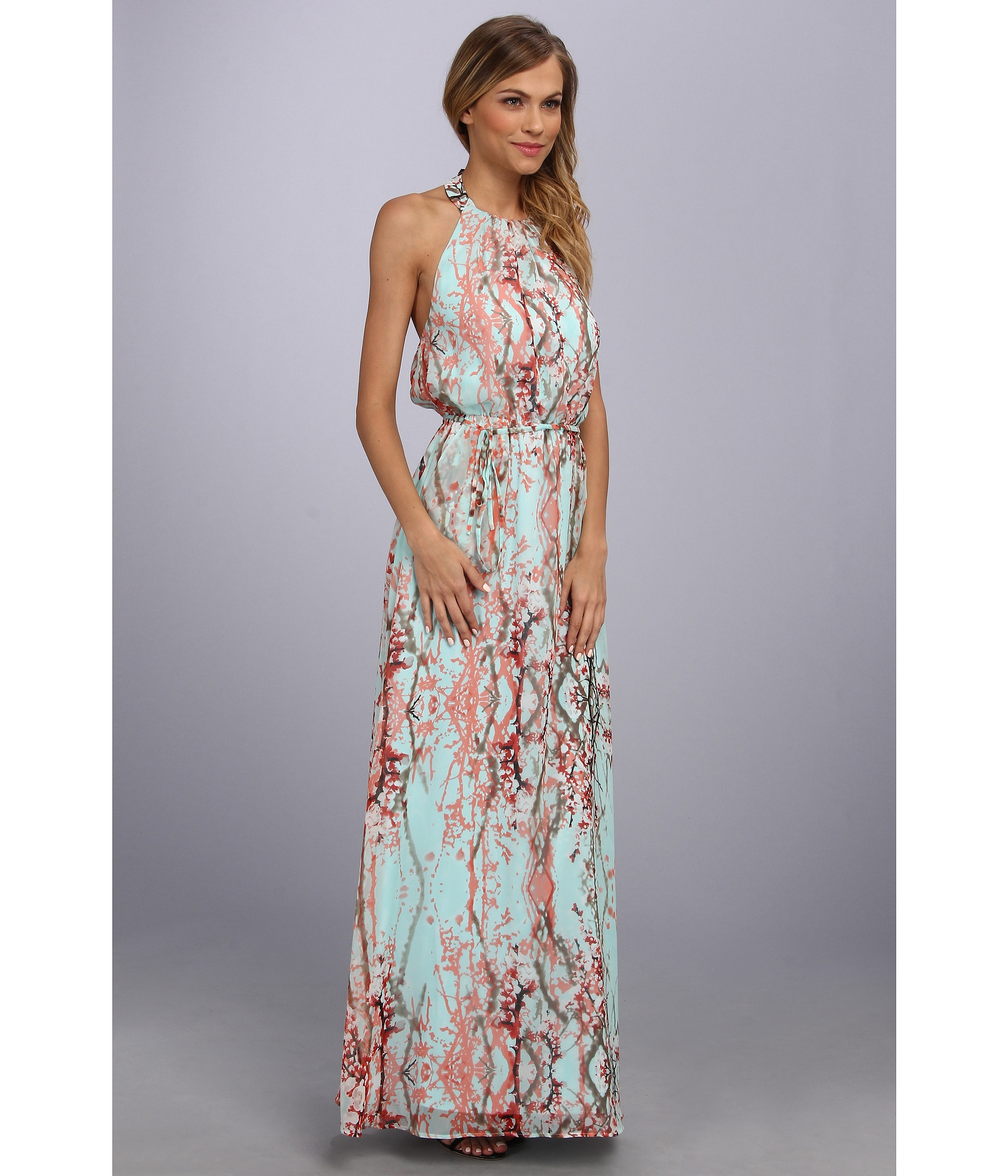 Jessica Simpson Halter Maxi Dress in Blue Lyst