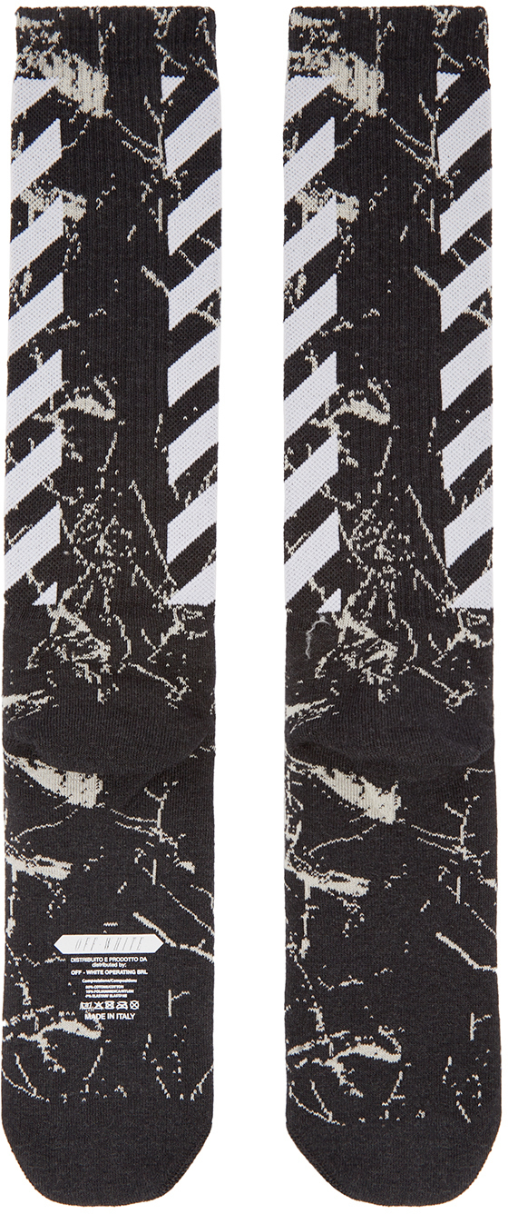 Off-White c/o Virgil Abloh Cotton Black Marble Logo Socks for Men - Lyst