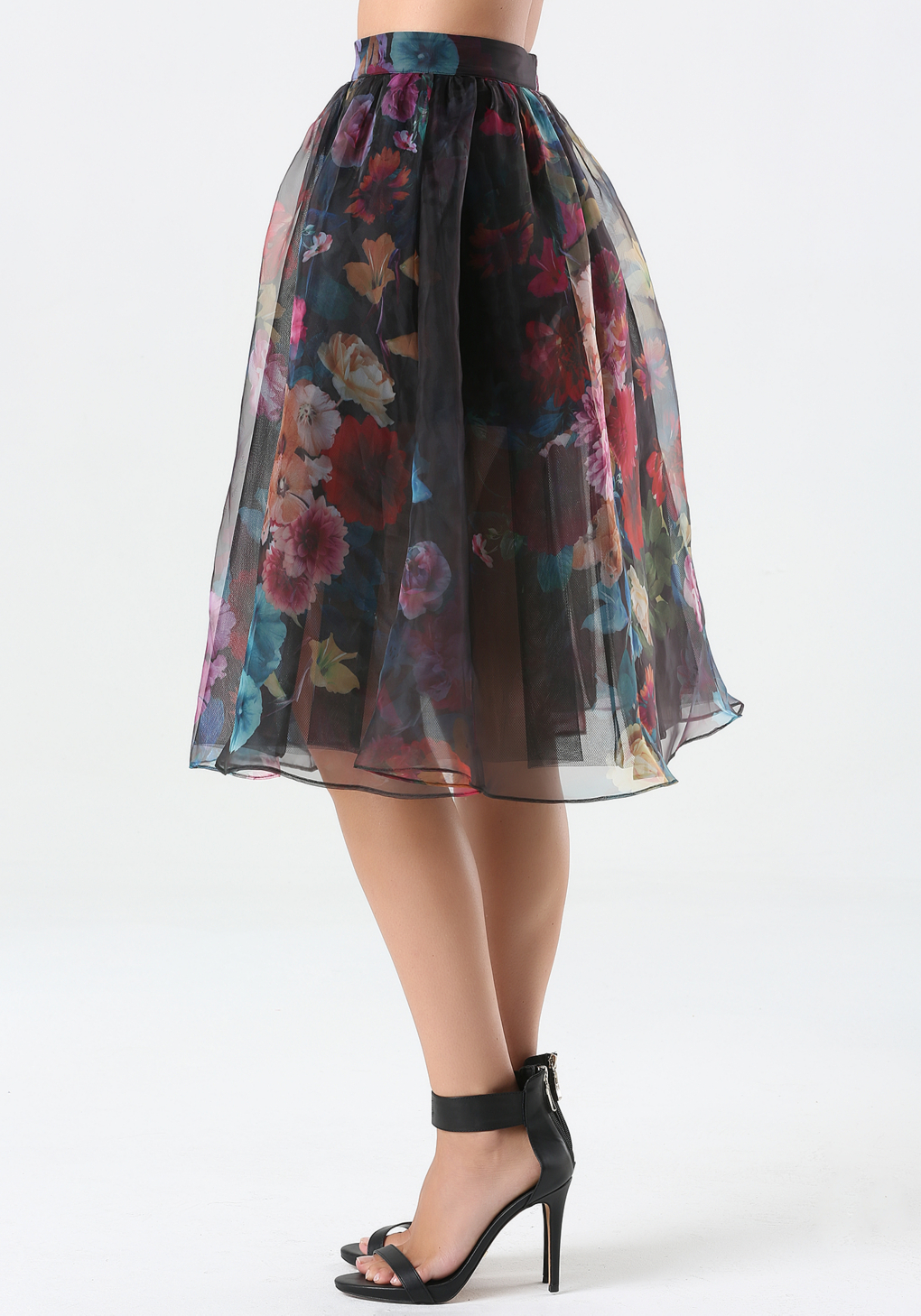 printed organza skirt