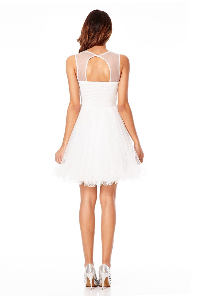 quiz white sequin dress
